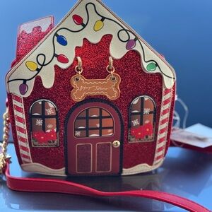 Betsey Johnson Festive Red Holiday House Bag